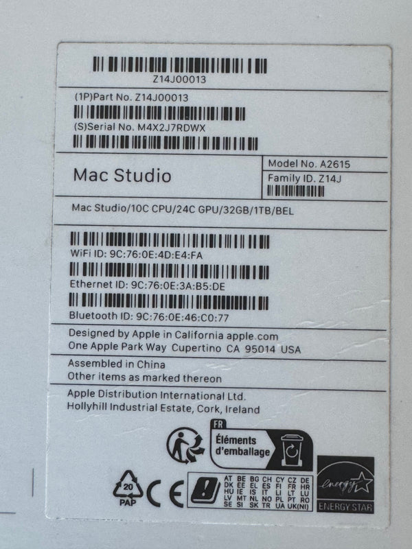 Mac Studio M1 MAX 32Go 1To 2022