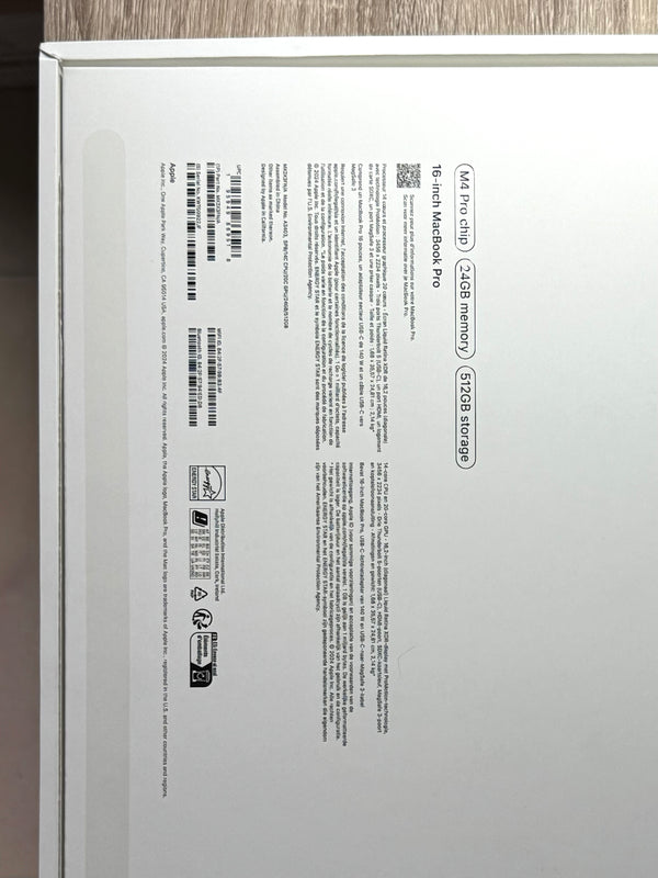 MacBook Pro Neuf 16'' 2025 M4 PRO 20 coeurs 14 coeurs 24Go 512Go