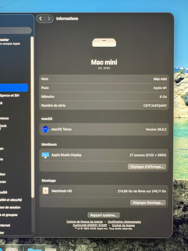 Mac Mini M1 8Go 256Go 2021