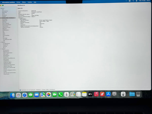 MacBook Air 15" M3 8Go 512Go 10 coeurs 2024